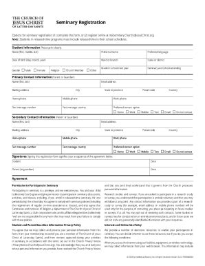 seminary lds|Seminary Registration Information .